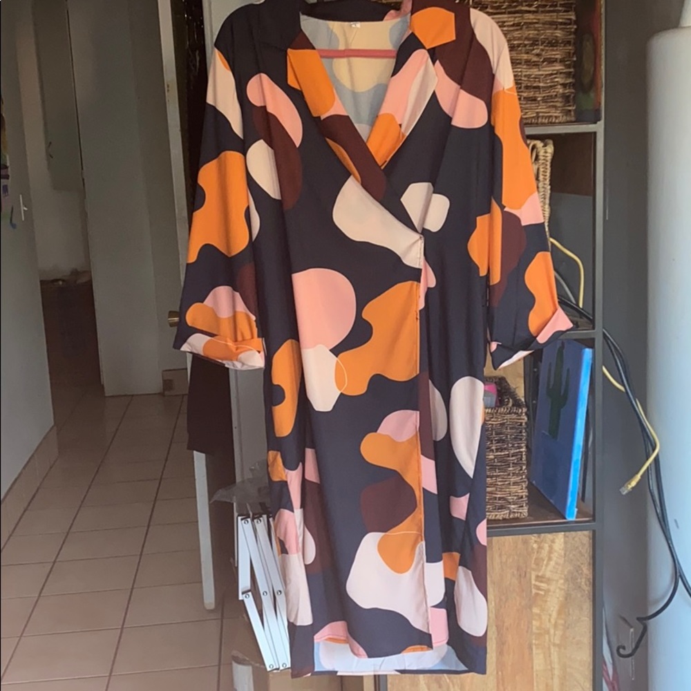 Faux wrap dress * MISSING THE WAIST TIE *